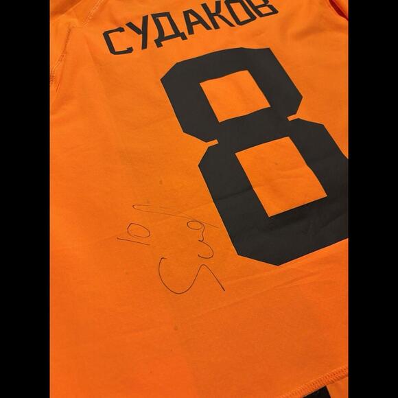 SHAKHTAR DONETSK 2022/23 MATCH WORN & SIGNED JERSEY SUDAKOV #8 UKRAINE PUMA M - Picture 9 of 9